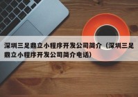 深圳三足鼎立小程序開發(fā)公司簡介（深圳三足鼎立小程序開發(fā)公司簡介電話）