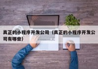 真正的小程序開發(fā)公司（真正的小程序開發(fā)公司有哪些）