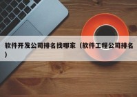 軟件開發(fā)公司排名找哪家（軟件工程公司排名）