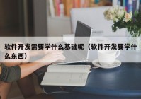 軟件開發(fā)需要學什么基礎呢（軟件開發(fā)要學什么東西）