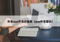 外包app開(kāi)發(fā)價(jià)格表（app外包報(bào)價(jià)）