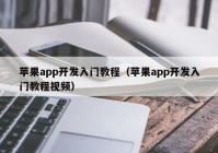 蘋果app開發(fā)入門教程（蘋果app開發(fā)入門教程視頻）