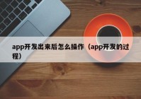 app開(kāi)發(fā)出來(lái)后怎么操作（app開(kāi)發(fā)的過(guò)程）