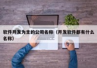 軟件開發(fā)為主的公司名稱（開發(fā)軟件都有什么名稱）