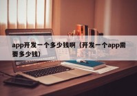 app開發(fā)一個多少錢啊（開發(fā)一個app需要多少錢）