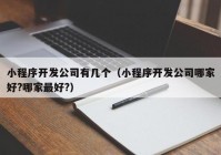 小程序開發(fā)公司有幾個(gè)（小程序開發(fā)公司哪家好?哪家最好?）